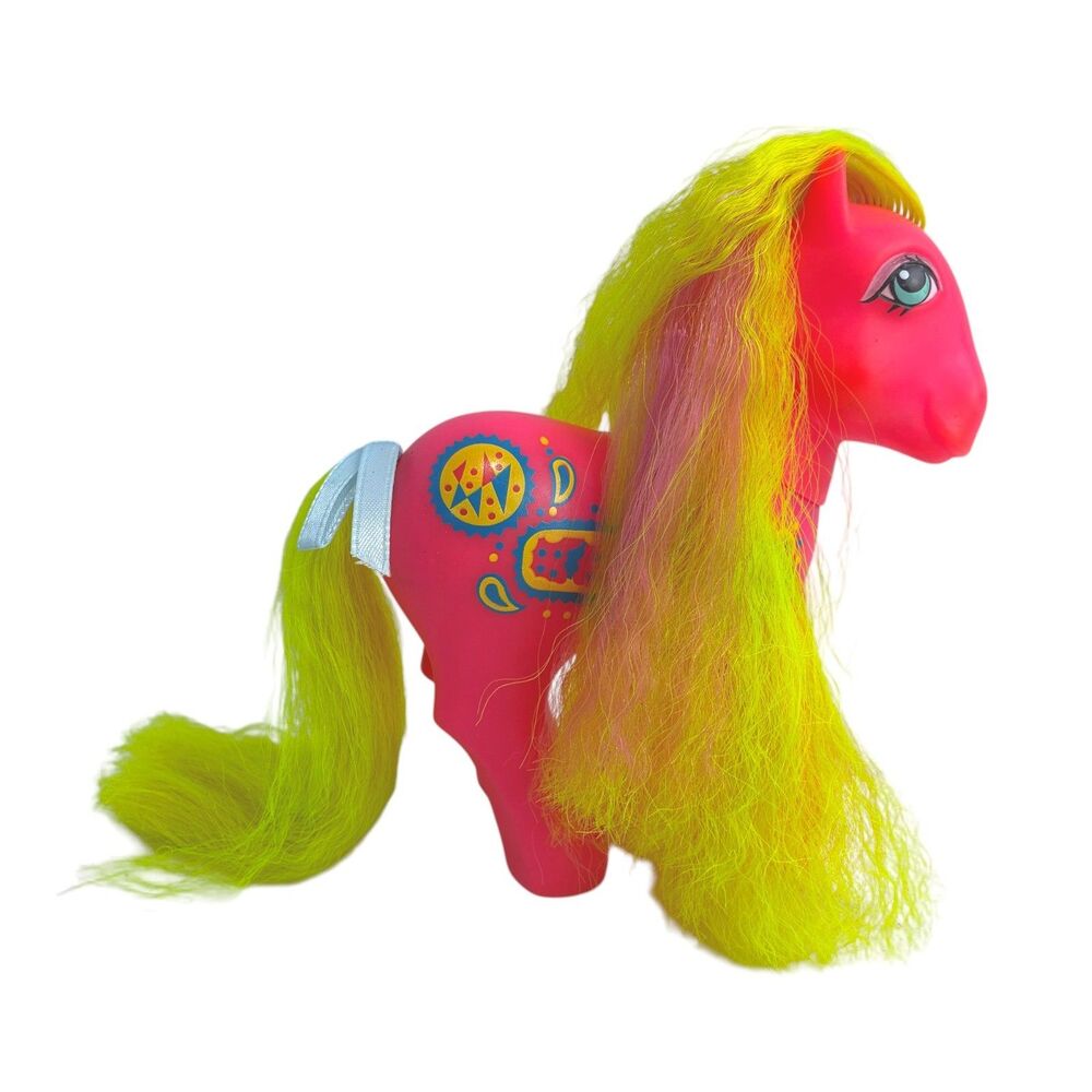 VTG G1 My Little Pony Rockin Beat Sweet Notes Pink Yellow Crimped Hasbro 1990